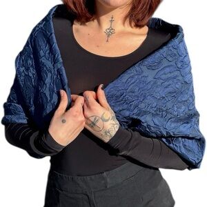 Sachin + Babi Deep Navy Textured Wrap Shrug